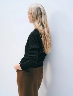 Cashmere Collard Cardigan Black