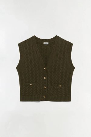 Perrie Cashmere Vest Olive
