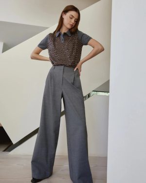 Camilla Knit Top Dark Heather Grey/Bronze Multi