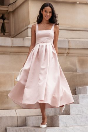 Augustine Midi Dress – Dusty Pink