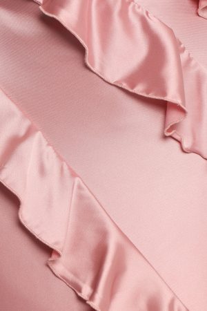Ciao Ruffles Maxi Satin Dress – Pink