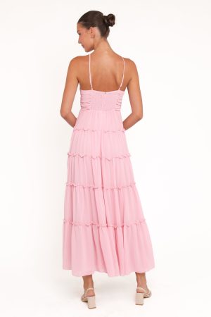 Dottie Halterneck Maxi Dress – Pink