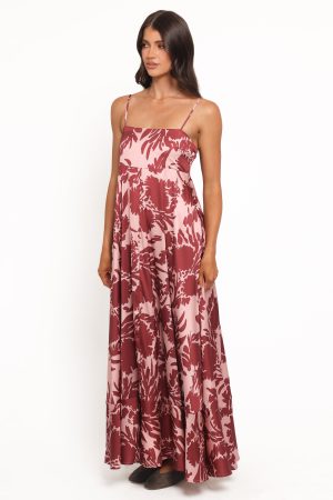 Elanor Maxi Dress – Pale Burgundy