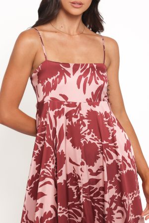 Elanor Maxi Dress – Pale Burgundy