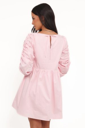 Micaela Long Sleeve Mini Dress – Pink