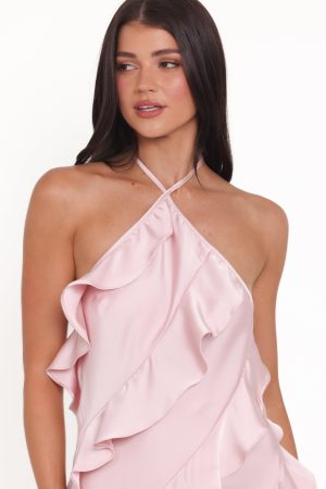 Valery Halterneck Mini Dress – Pink