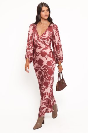 Varly Long Sleeve Dress – Pale Burgundy