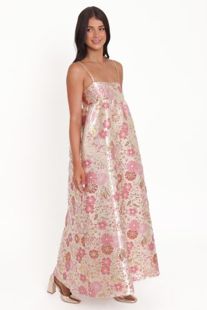 Yasmine Maxi Dress – Pink Floral