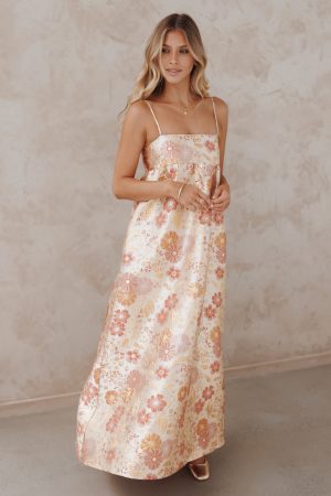 Yasmine Maxi Dress – Pink Floral