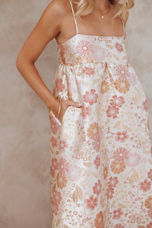 Yasmine Maxi Dress – Pink Floral